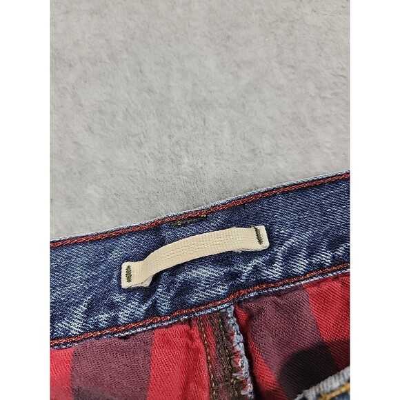 LL Bean Flannel Lined Jeans Mens 33 30x20 Straight Cotton Rise Distressed Work - Picture 14 of 16